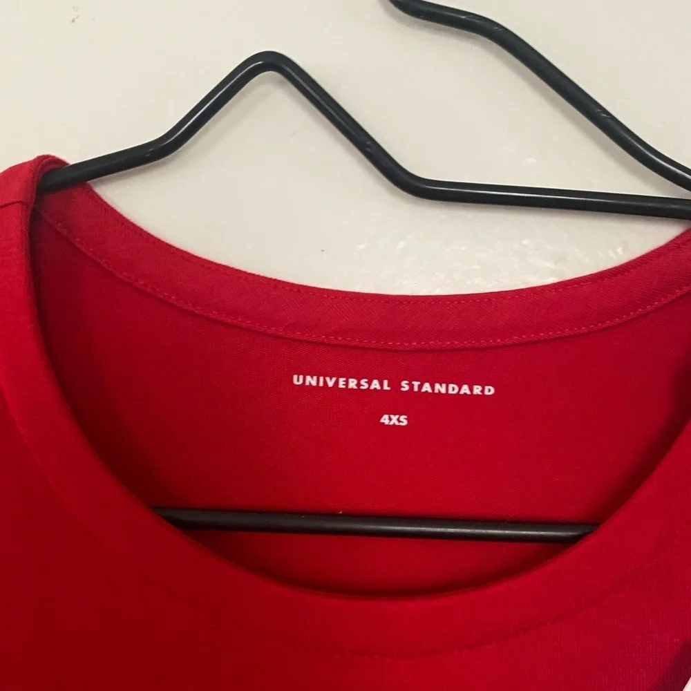 Universal Standard Halie T Shirt Dress Barbados Cherry Red Women’s Size 00-0 NEW - Picture 6 of 10